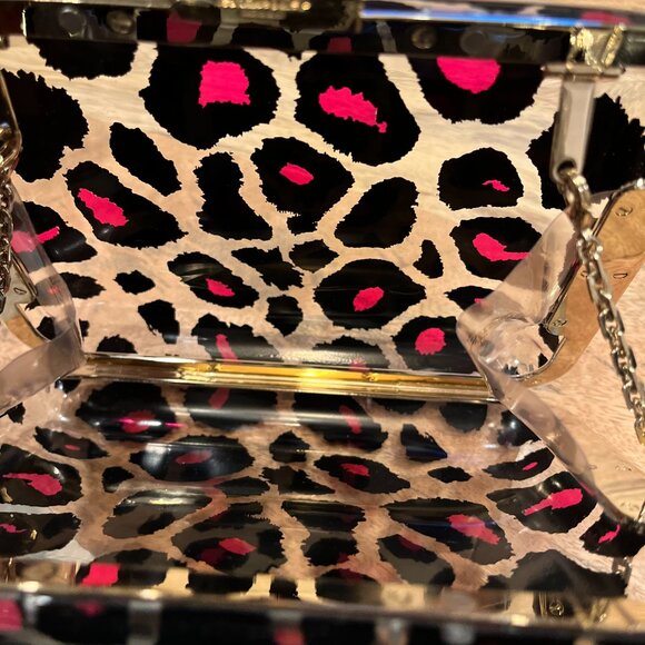 Valentino Minaudière Plexiglass Leopard Clutch - Picture 4 of 6
